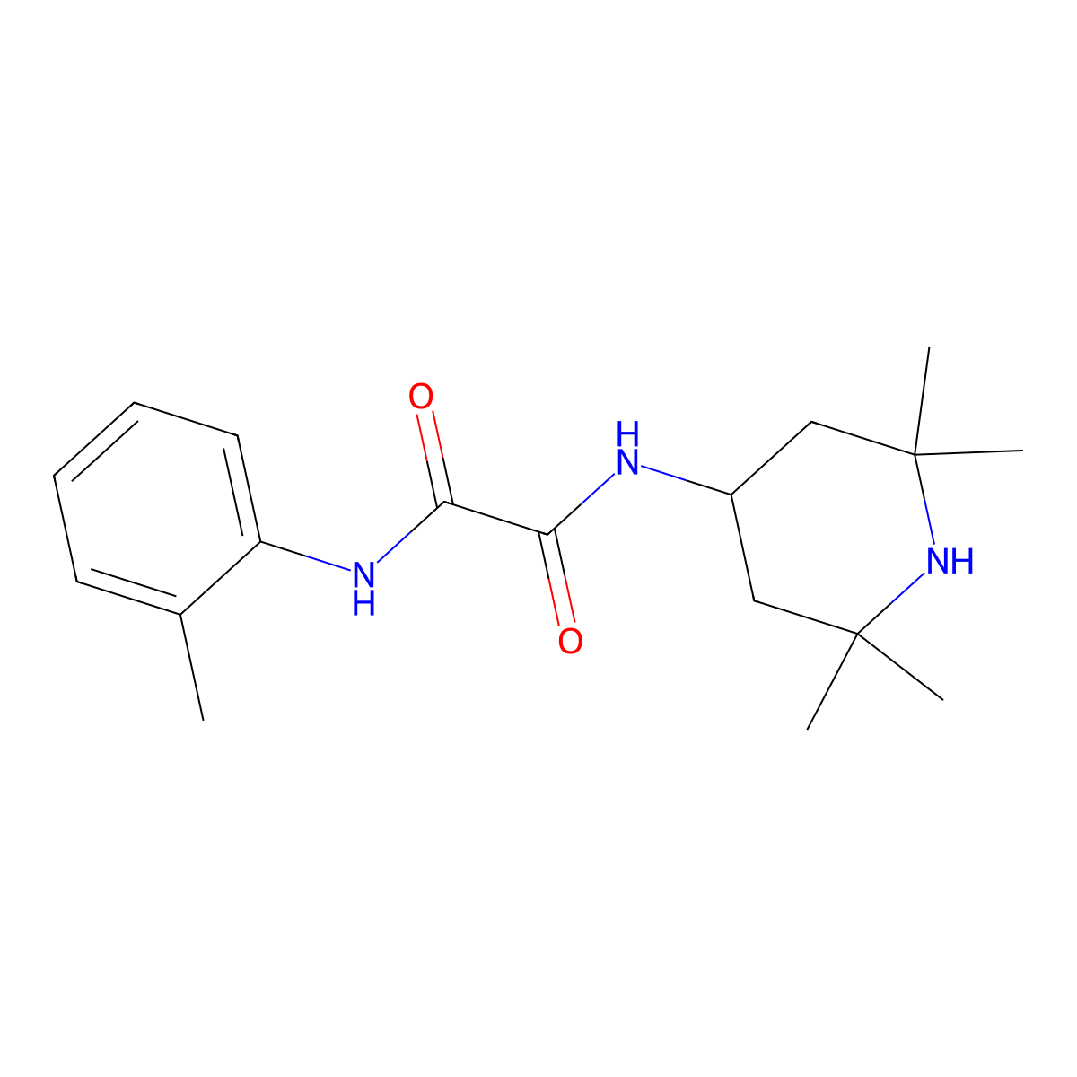 N'-(2-methylphenyl)-N-(2,2,6,6-tetramethylpiperidin-4-yl)oxamide molecular structure, CAS 500106-86-5