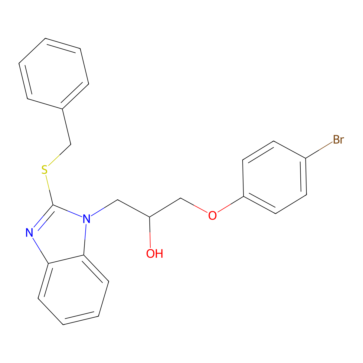 1-(2-Benzylsulfanylbenzimidazol-1-yl)-3-(4-bromophenoxy)propan-2-ol molecular structure, CAS 500109-60-4