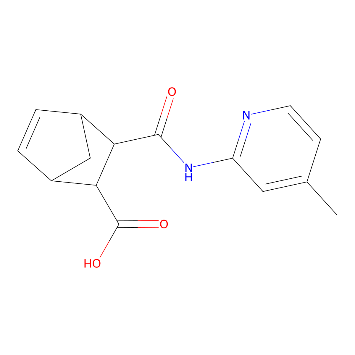 3-[(4-Methylpyridin-2-yl)carbamoyl]bicyclo[2.2.1]hept-5-ene-2-carboxylic acid molecular structure, CAS 500110-68-9