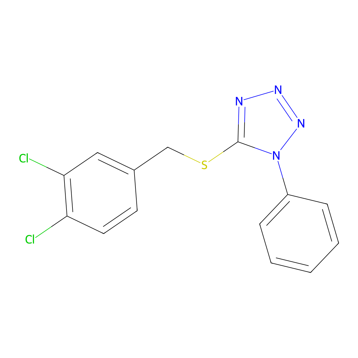5-[(3,4-Dichlorophenyl)methylsulfanyl]-1-phenyltetrazole molecular structure, CAS 500112-04-9