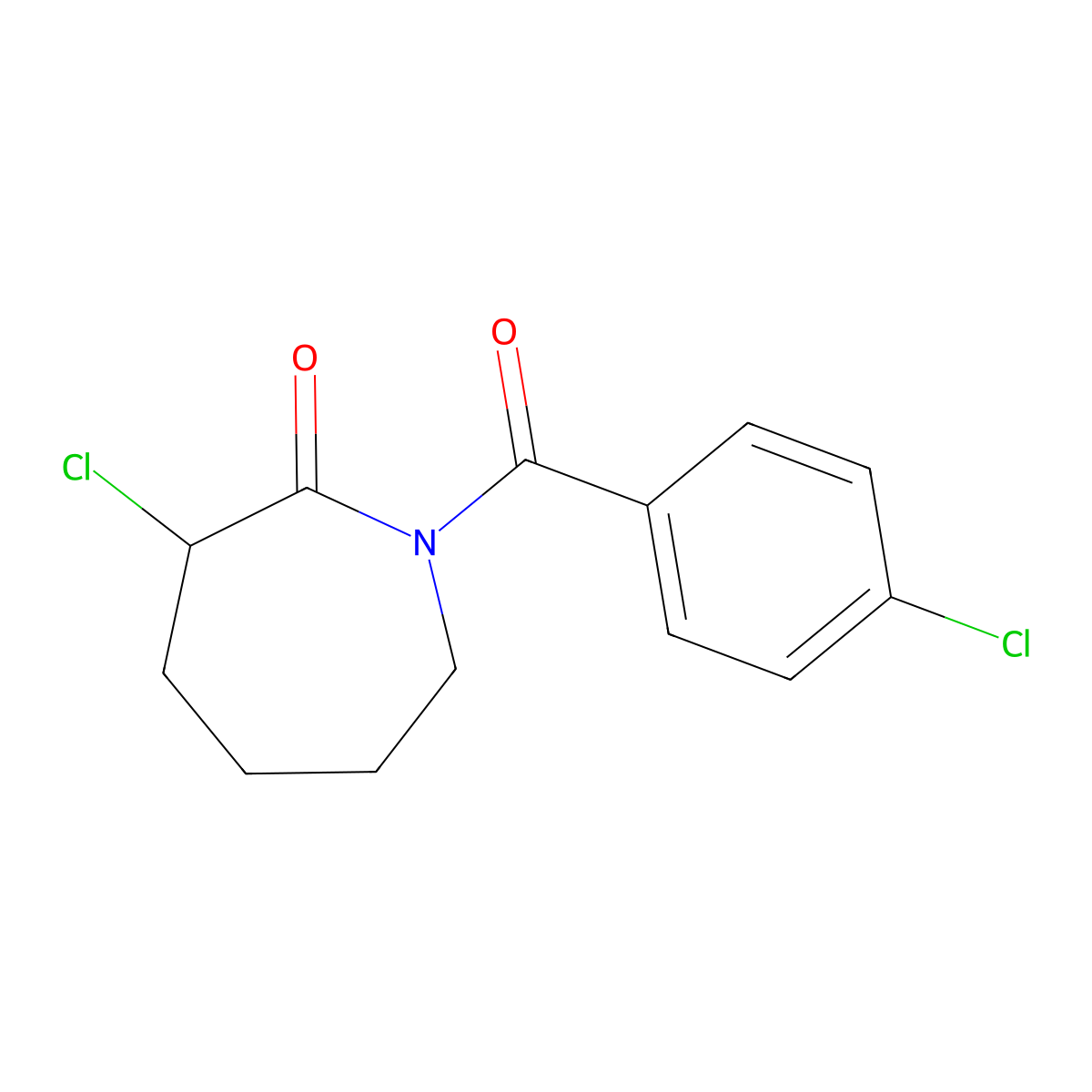 3-Chloro-1-(4-chlorobenzoyl)azepan-2-one molecular structure, CAS 500112-67-4