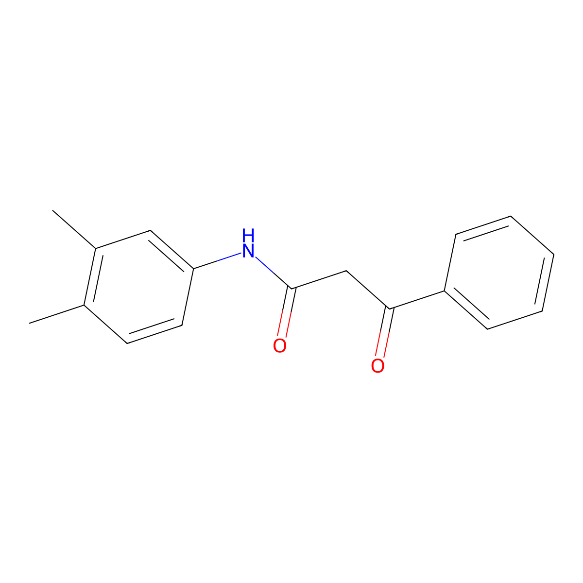 N-(3,4-dimethylphenyl)-3-oxo-3-phenylpropanamide molecular structure, CAS 500112-70-9