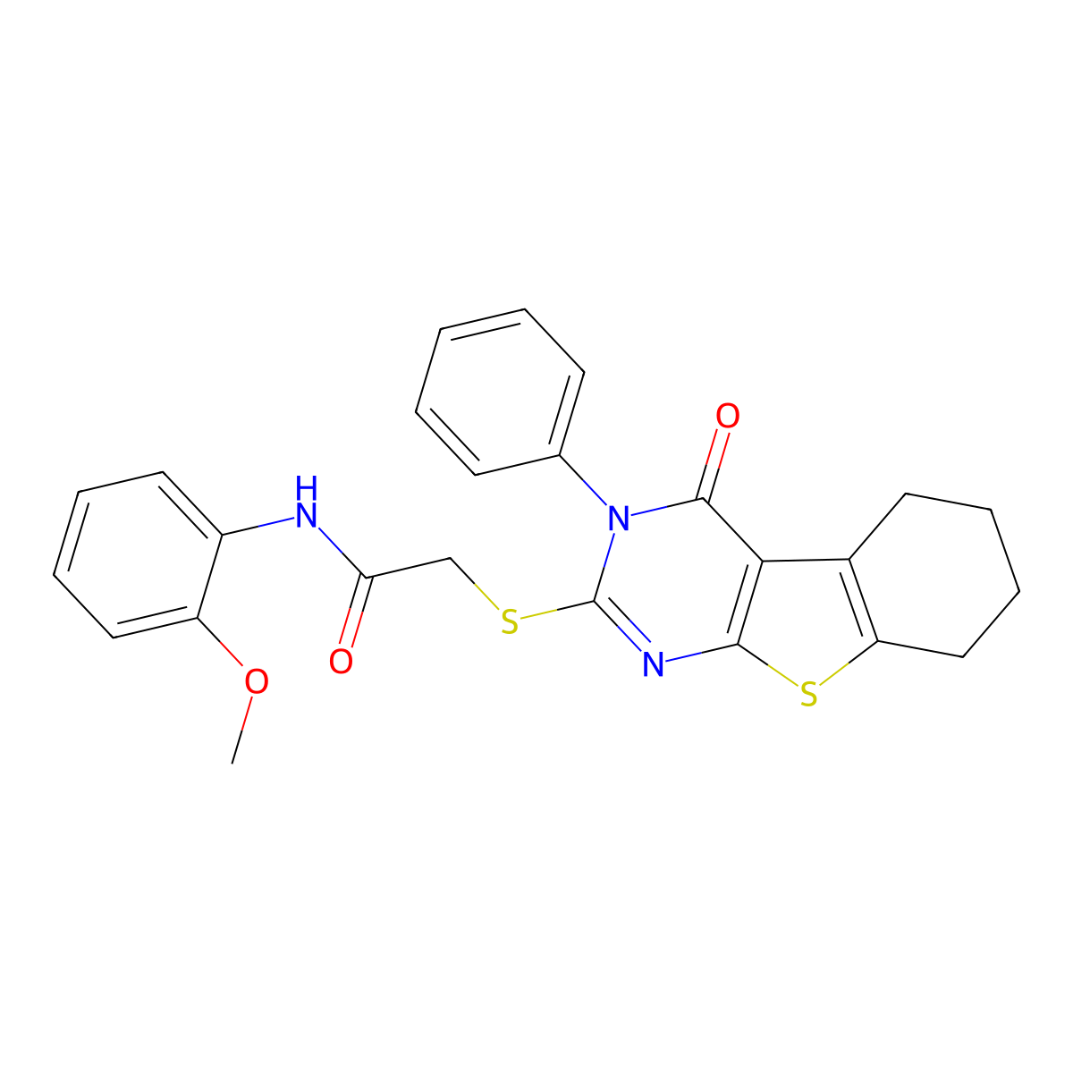 N-(2-methoxyphenyl)-2-({3-oxo-4-phenyl-8-thia-4,6-diazatricyclo[7.4.0.0^{2,7}]trideca-1(9),2(7),5-trien-5-yl}sulfanyl)acetamide molecular structure, CAS 500112-78-7
