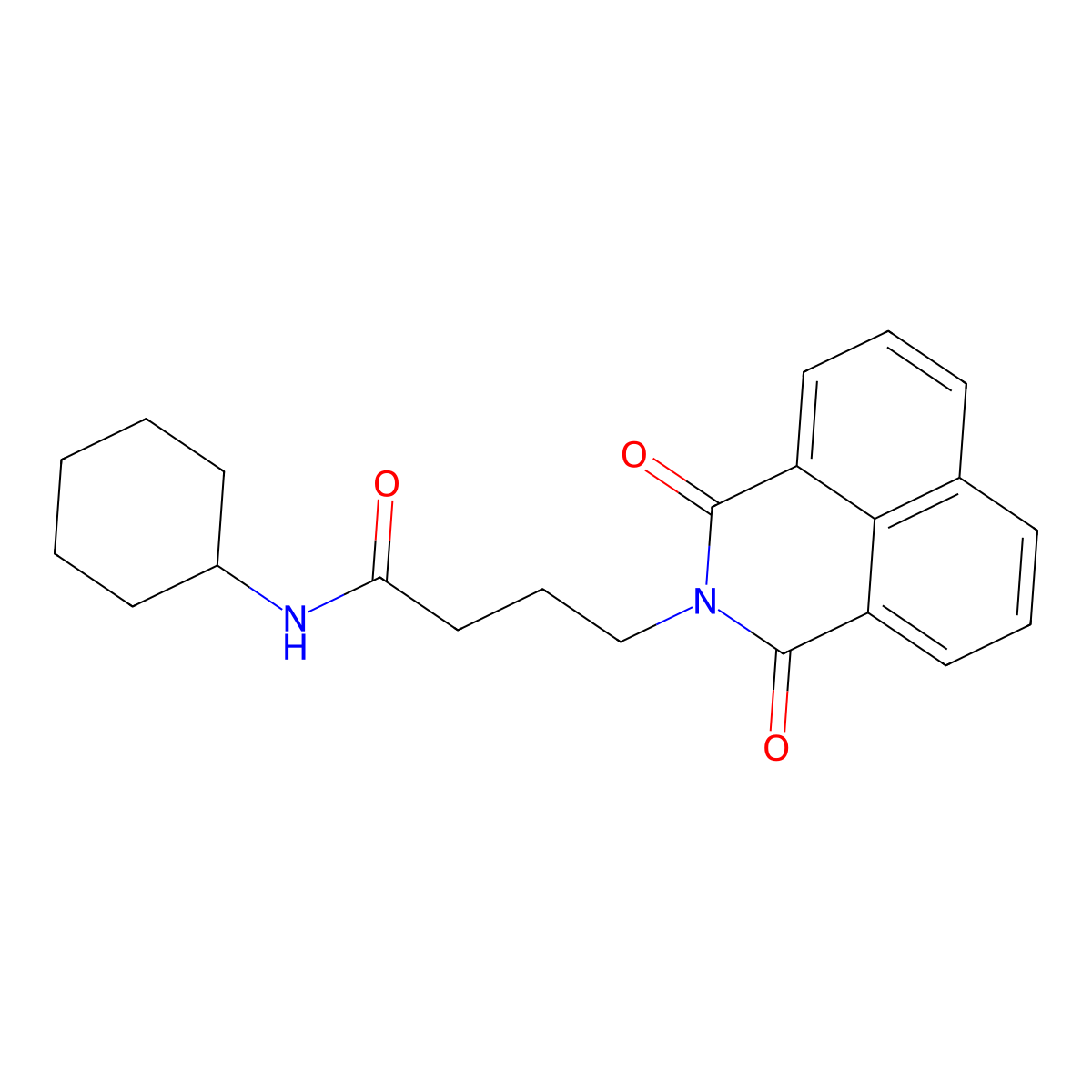 N-cyclohexyl-4-(1,3-dioxo-1H-benzo[de]isoquinolin-2(3H)-yl)butanamide molecular structure, CAS 500113-88-2