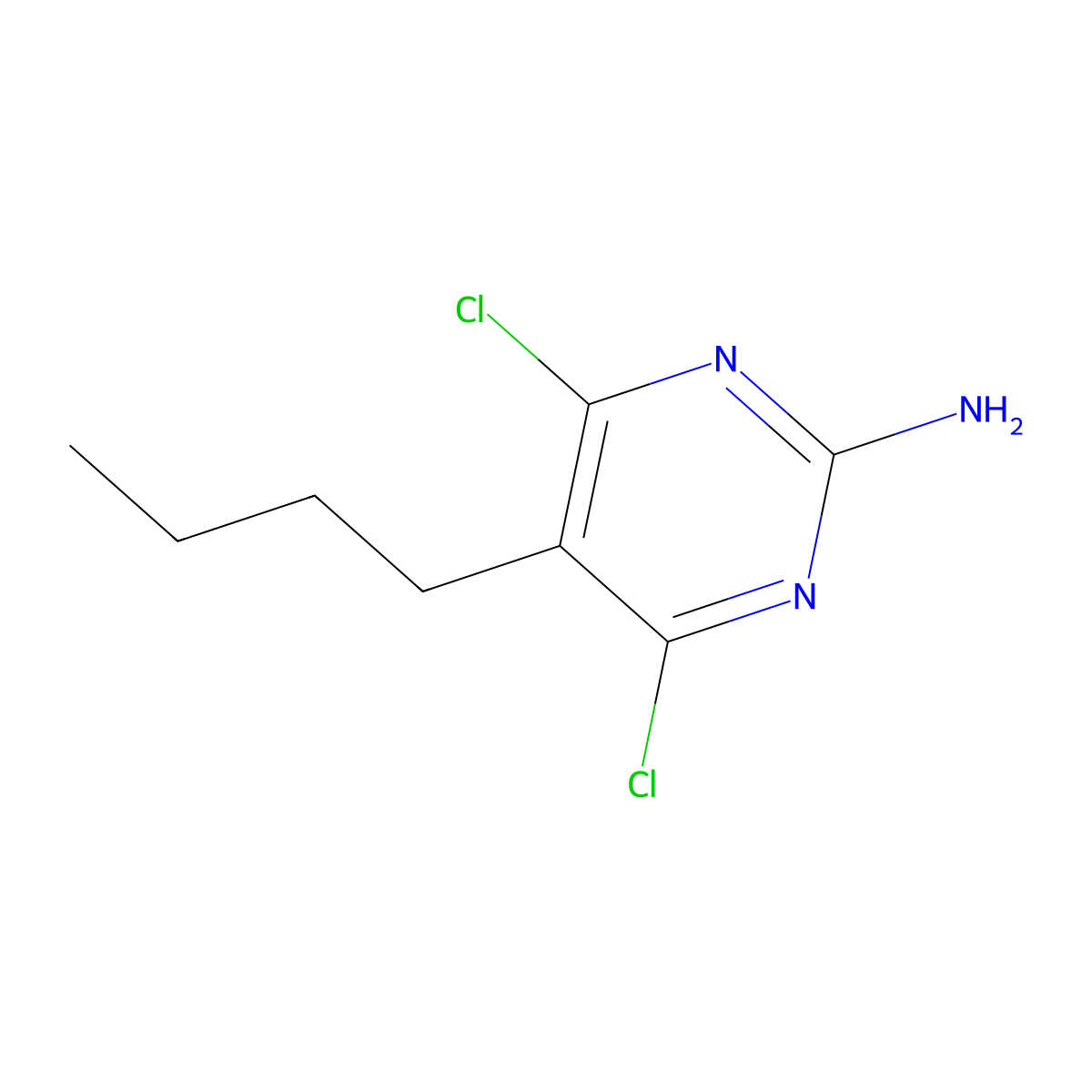 5-Butyl-4,6-dichloropyrimidin-2-amine molecular structure, CAS 500113-92-8