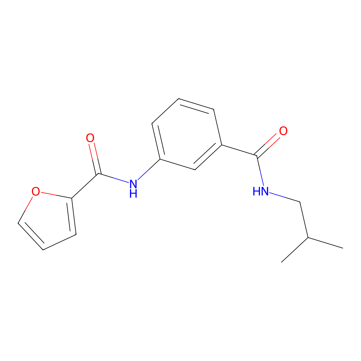 N-[3-(2-methylpropylcarbamoyl)phenyl]furan-2-carboxamide molecular structure, CAS 500117-91-9