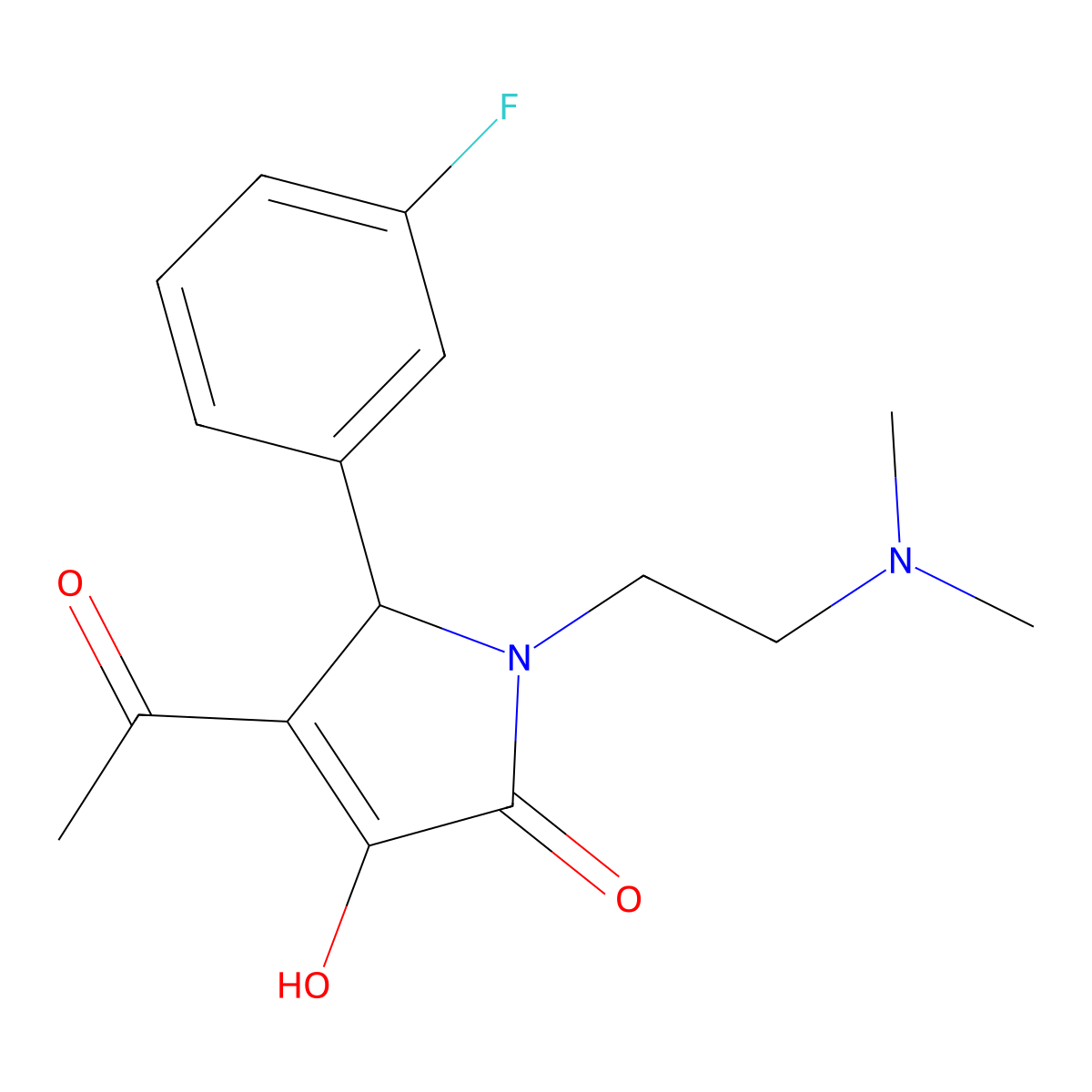 4-acetyl-1-[2-(dimethylamino)ethyl]-5-(3-fluorophenyl)-3-hydroxy-1,5-dihydro-2H-pyrrol-2-one molecular structure, CAS 500118-41-2