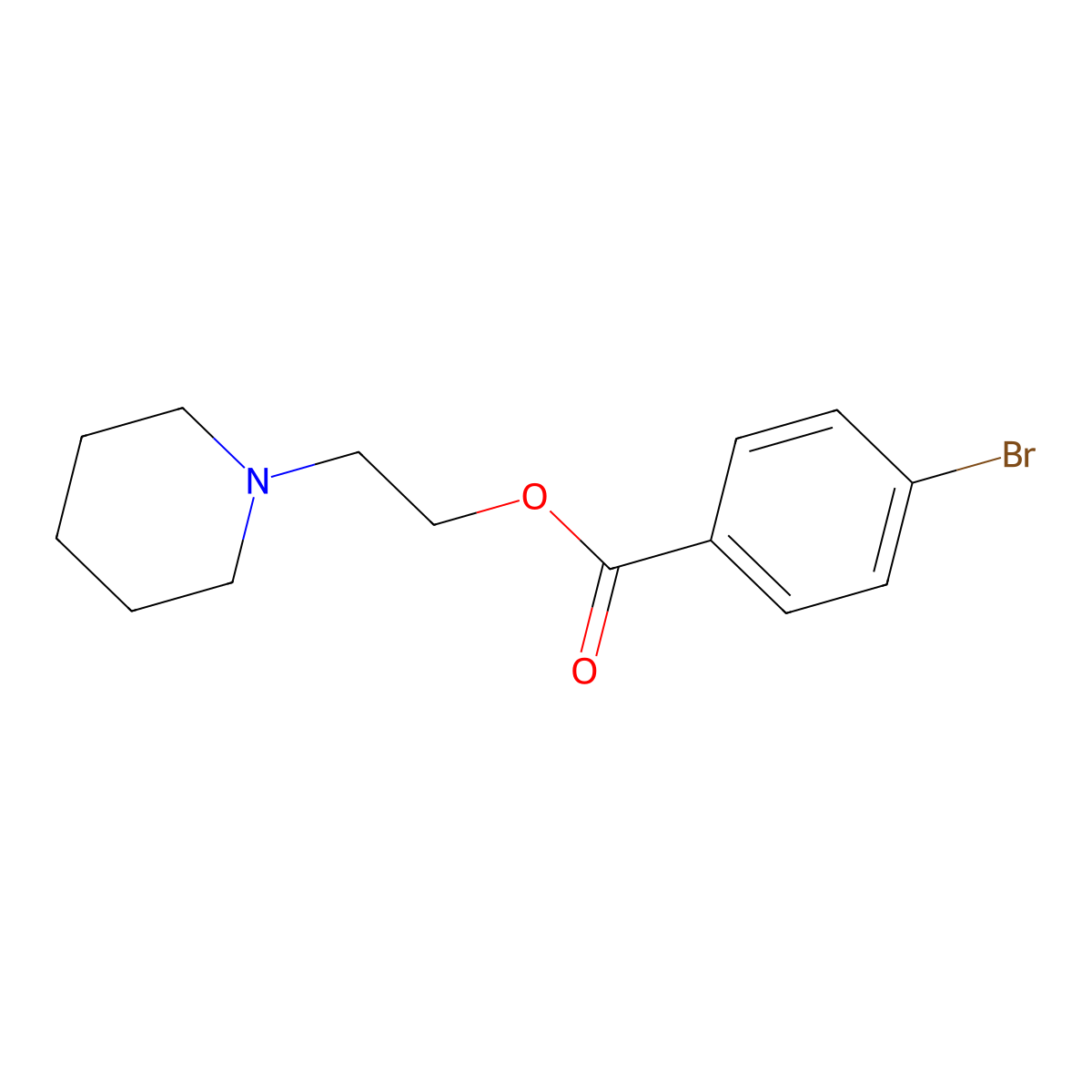 2-Piperidin-1-ylethyl 4-bromobenzoate molecular structure, CAS 500118-50-3