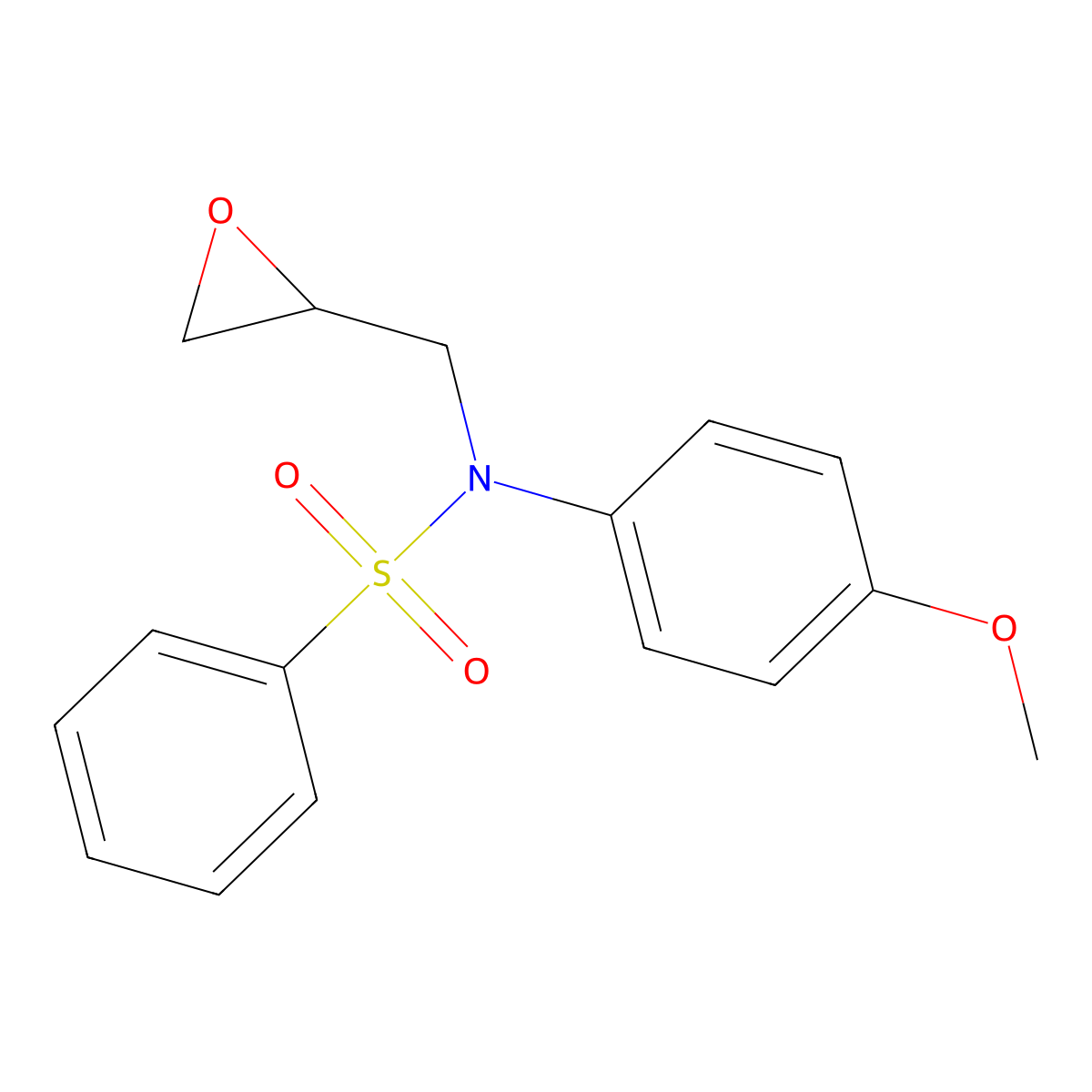 N-(4-methoxyphenyl)-N-(oxiran-2-ylmethyl)benzenesulfonamide molecular structure, CAS 500118-62-7