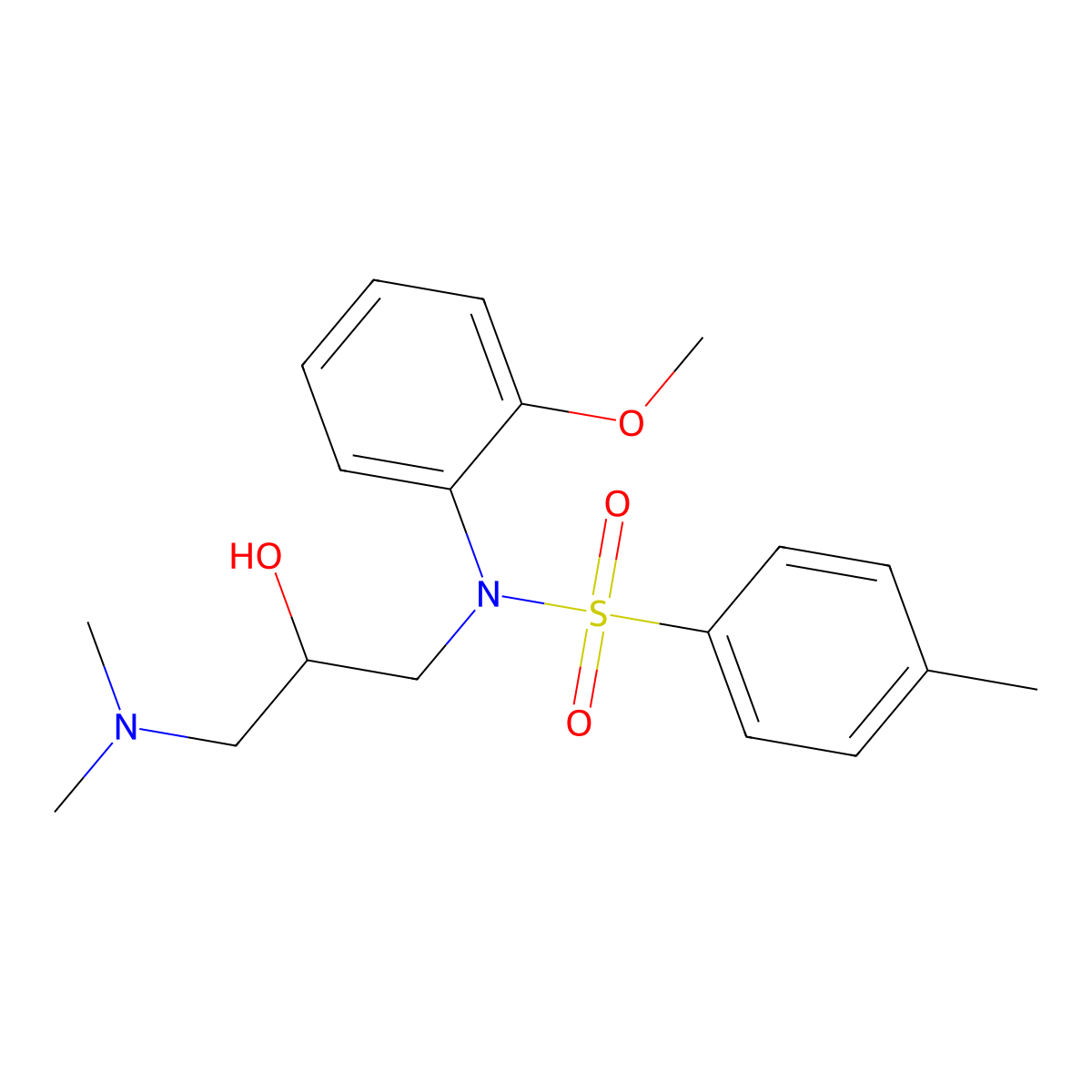N-[3-(dimethylamino)-2-hydroxypropyl]-N-(2-methoxyphenyl)-4-methylbenzenesulfonamide molecular structure, CAS 500118-77-4