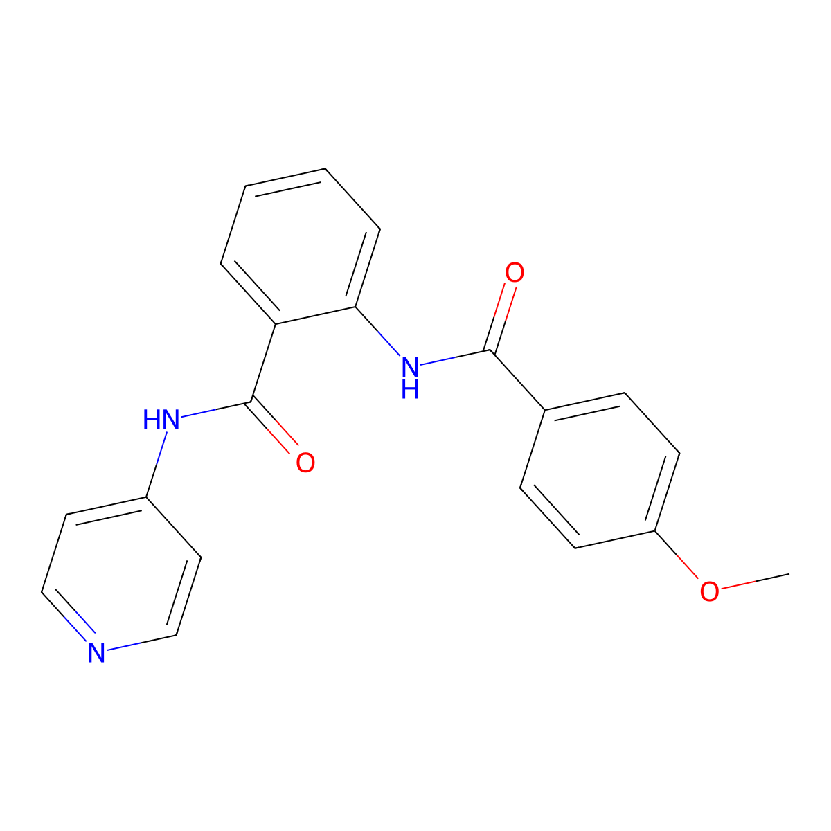 2-{[(4-methoxyphenyl)carbonyl]amino}-N-(pyridin-4-yl)benzamide molecular structure, CAS 500119-29-9