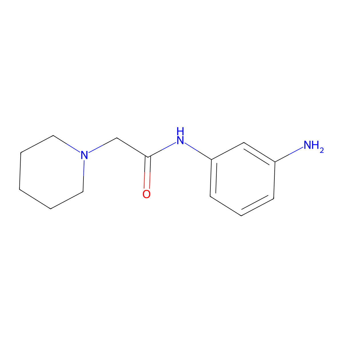 N-(3-aminophenyl)-2-(piperidin-1-yl)acetamide molecular structure, CAS 500119-40-4