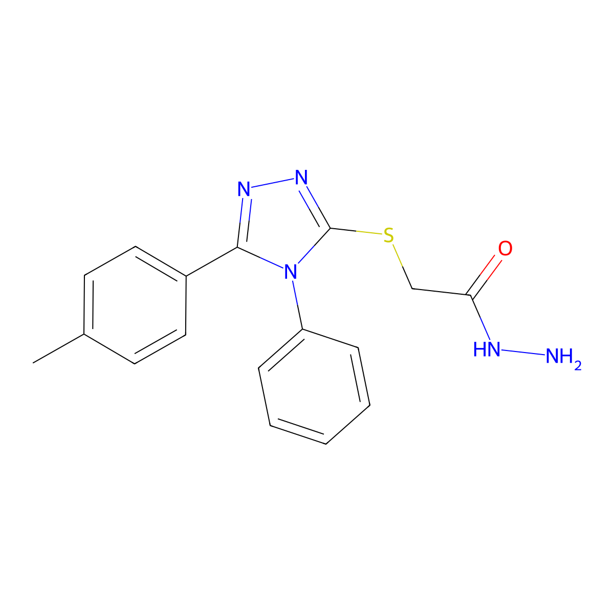 2-{[5-(4-methylphenyl)-4-phenyl-4H-1,2,4-triazol-3-yl]sulfanyl}acetohydrazide molecular structure, CAS 500119-41-5