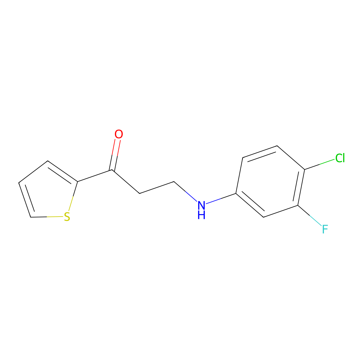3-(4-Chloro-3-fluoroanilino)-1-(2-thienyl)-1-propanone molecular structure, CAS 500119-55-1