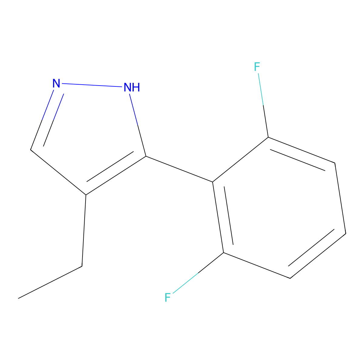 5-(2,6-difluorophenyl)-4-ethyl-1H-pyrazole molecular structure, CAS 500129-17-9