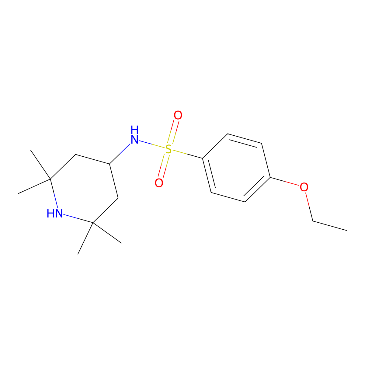 4-ethoxy-N-(2,2,6,6-tetramethylpiperidin-4-yl)benzenesulfonamide molecular structure, CAS 500131-37-3
