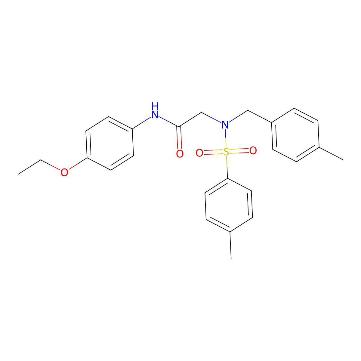 N-(4-ethoxyphenyl)-2-[(4-methylphenyl)methyl-(4-methylphenyl)sulfonylamino]acetamide molecular structure, CAS 500133-76-6