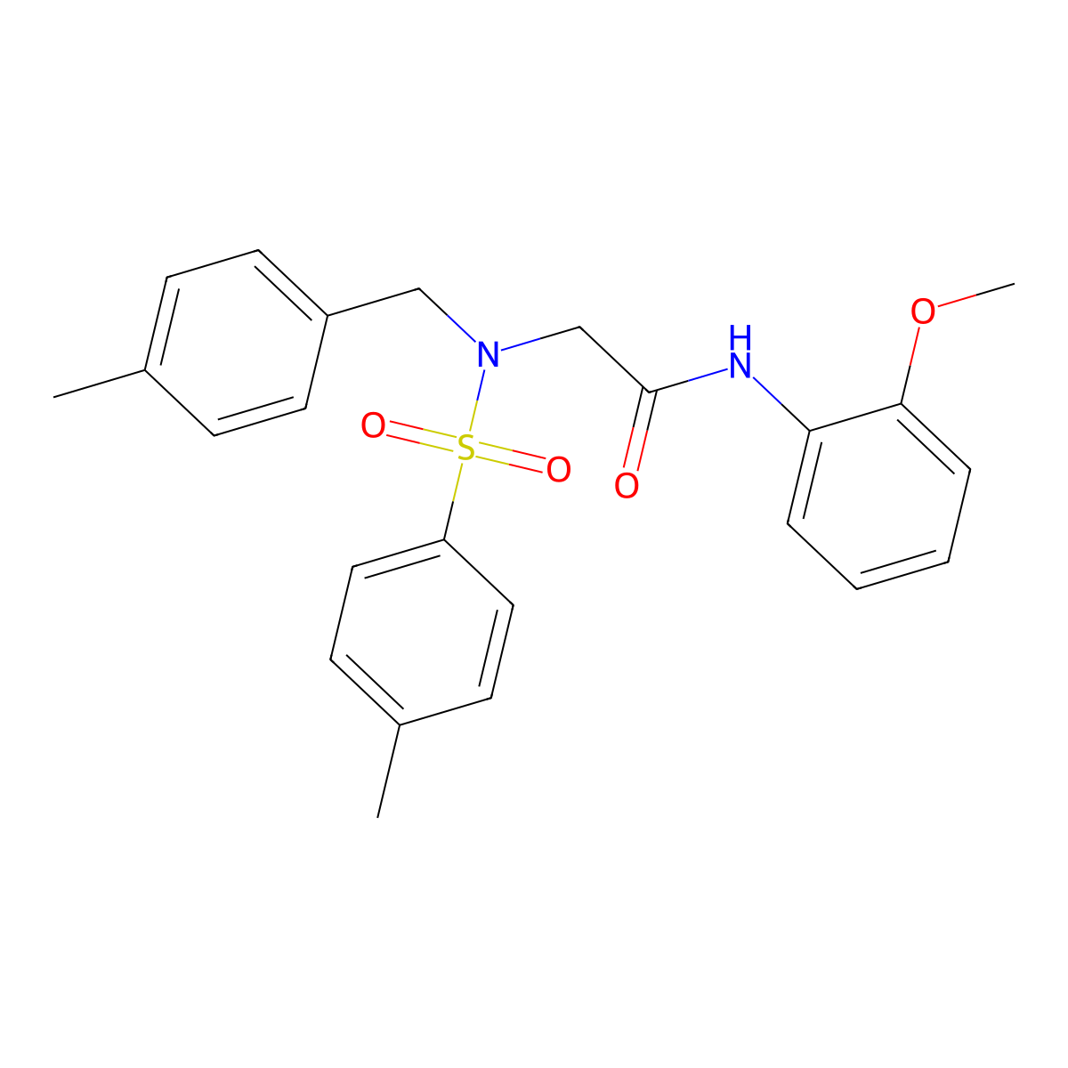 N-(2-methoxyphenyl)-2-[(4-methylphenyl)methyl-(4-methylphenyl)sulfonylamino]acetamide molecular structure, CAS 500133-90-4