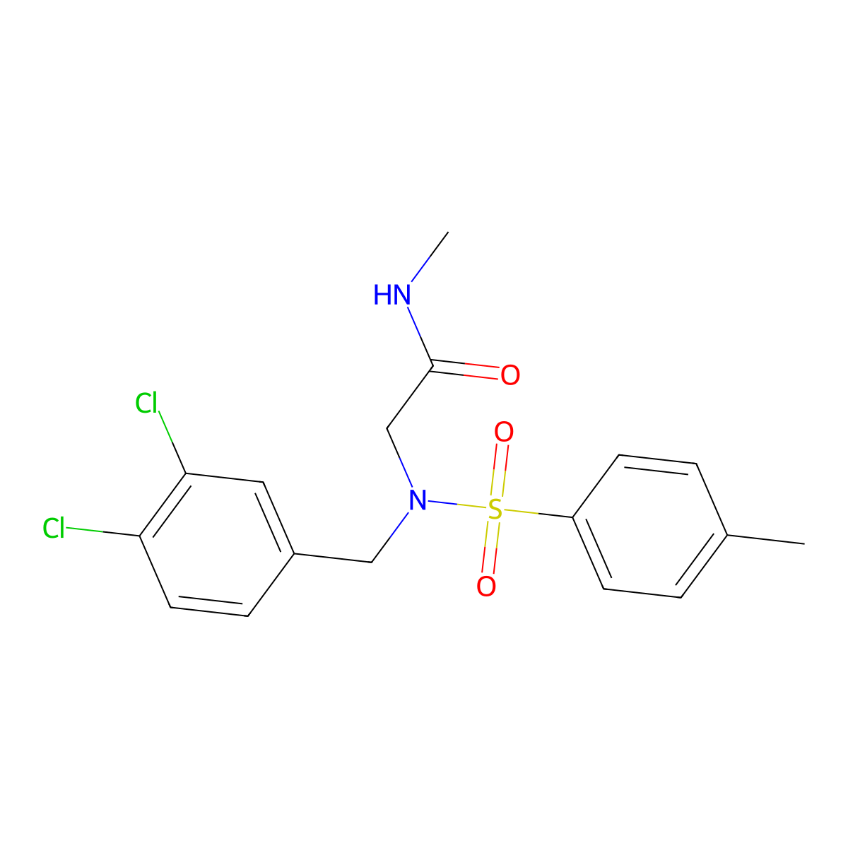 2-[(3,4-dichlorophenyl)methyl-(4-methylphenyl)sulfonylamino]-N-methylacetamide molecular structure, CAS 500134-46-3