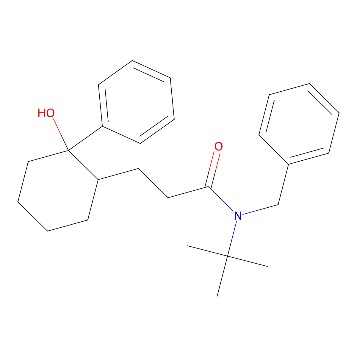 N-benzyl-N-(tert-butyl)-3-(2-hydroxy-2-phenylcyclohexyl)propanamide molecular structure, CAS 500135-88-6