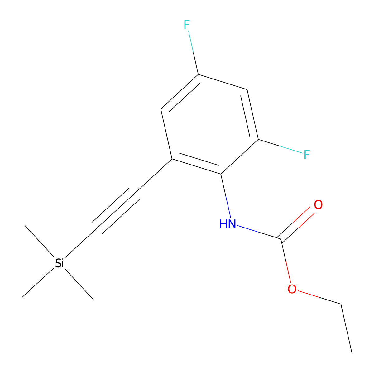 ethyl N-{2,4-difluoro-6-[2-(trimethylsilyl)ethynyl]phenyl}carbamate molecular structure, CAS 500139-00-4