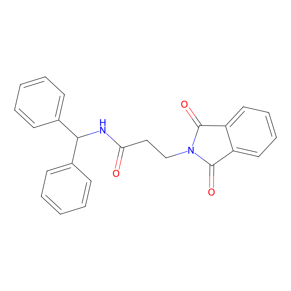 N-benzhydryl-3-(1,3-dioxoisoindol-2-yl)propanamide molecular structure, CAS 500144-45-6
