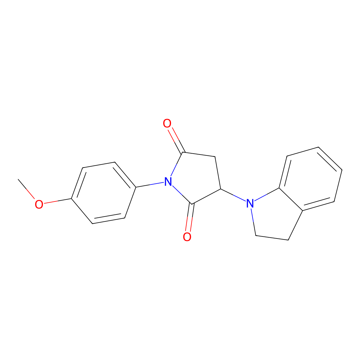3-(2,3-dihydro-1H-indol-1-yl)-1-(4-methoxyphenyl)pyrrolidine-2,5-dione molecular structure, CAS 500145-32-4