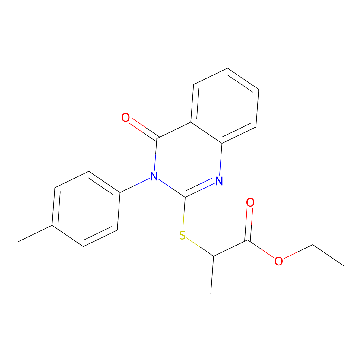 Ethyl 2-[3-(4-methylphenyl)-4-oxoquinazolin-2-yl]sulfanylpropanoate molecular structure, CAS 500146-29-2