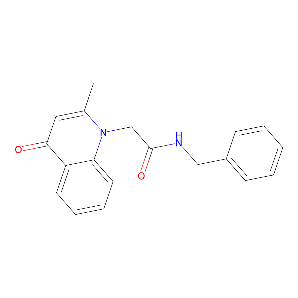 N-benzyl-2-(2-methyl-4-oxoquinolin-1-yl)acetamide molecular structure, CAS 500147-13-7