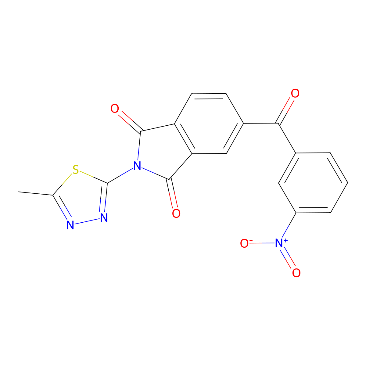 2-(5-Methyl-1,3,4-thiadiazol-2-yl)-5-(3-nitrobenzoyl)isoindole-1,3-dione molecular structure, CAS 500147-44-4