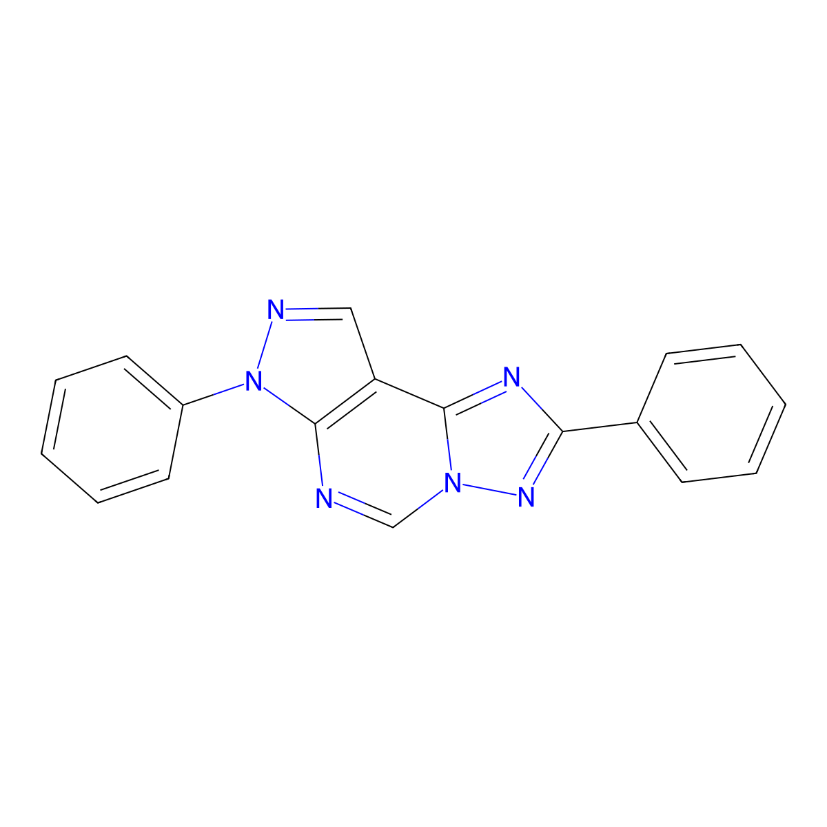 2,7-diphenyl-7H-pyrazolo[4,3-e][1,2,4]triazolo[1,5-c]pyrimidine molecular structure, CAS 500147-54-6