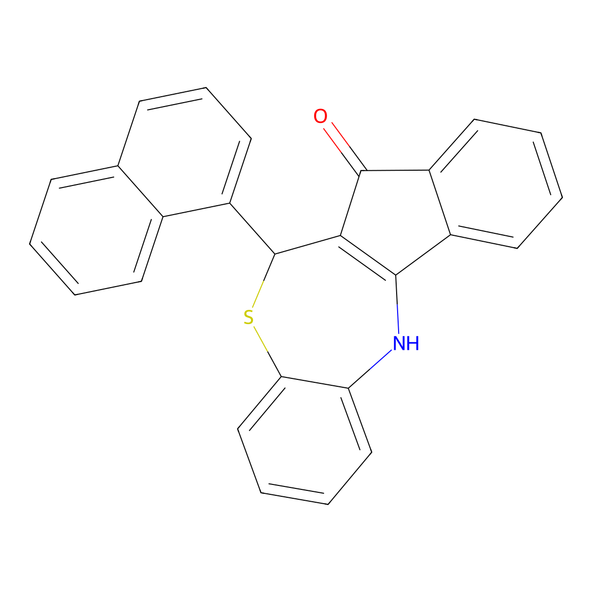 6-(naphthalen-1-yl)-6,12-dihydro-5H-benzo[b]indeno[1,2-e][1,4]thiazepin-5-one molecular structure, CAS 500147-59-1