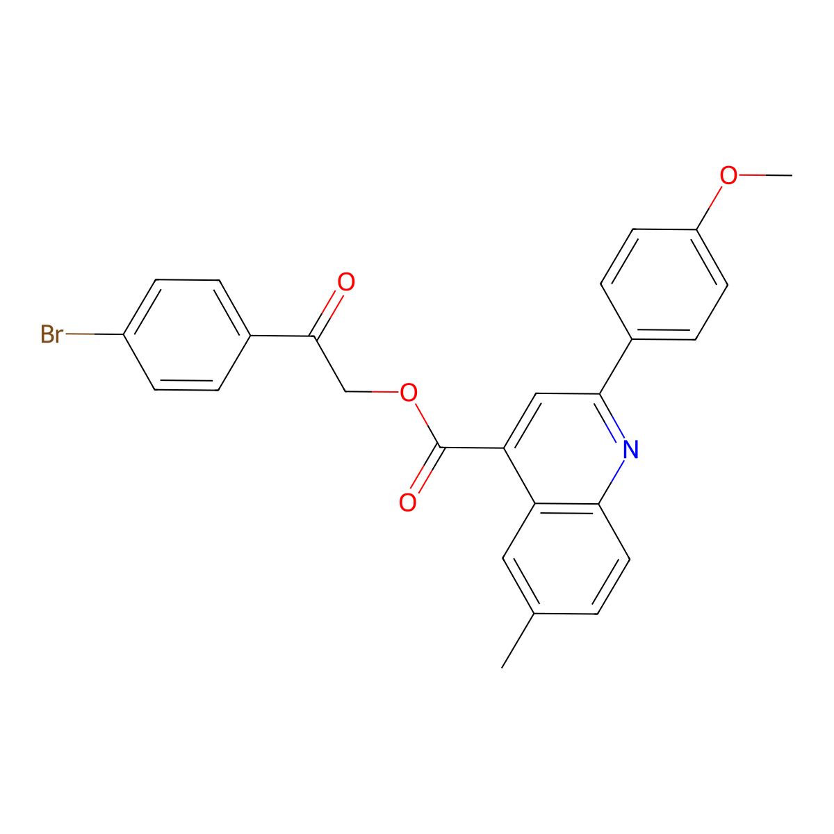 2-(4-Bromophenyl)-2-oxoethyl 2-(4-methoxyphenyl)-6-methyl-4-quinolinecarboxylate molecular structure, CAS 500147-60-4