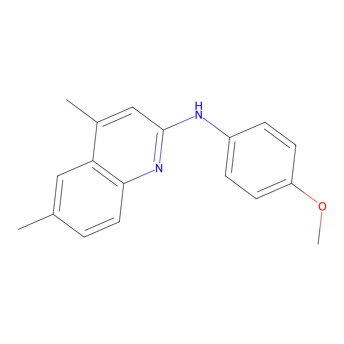 N-(4-methoxyphenyl)-4,6-dimethylquinolin-2-amine molecular structure, CAS 500147-99-9