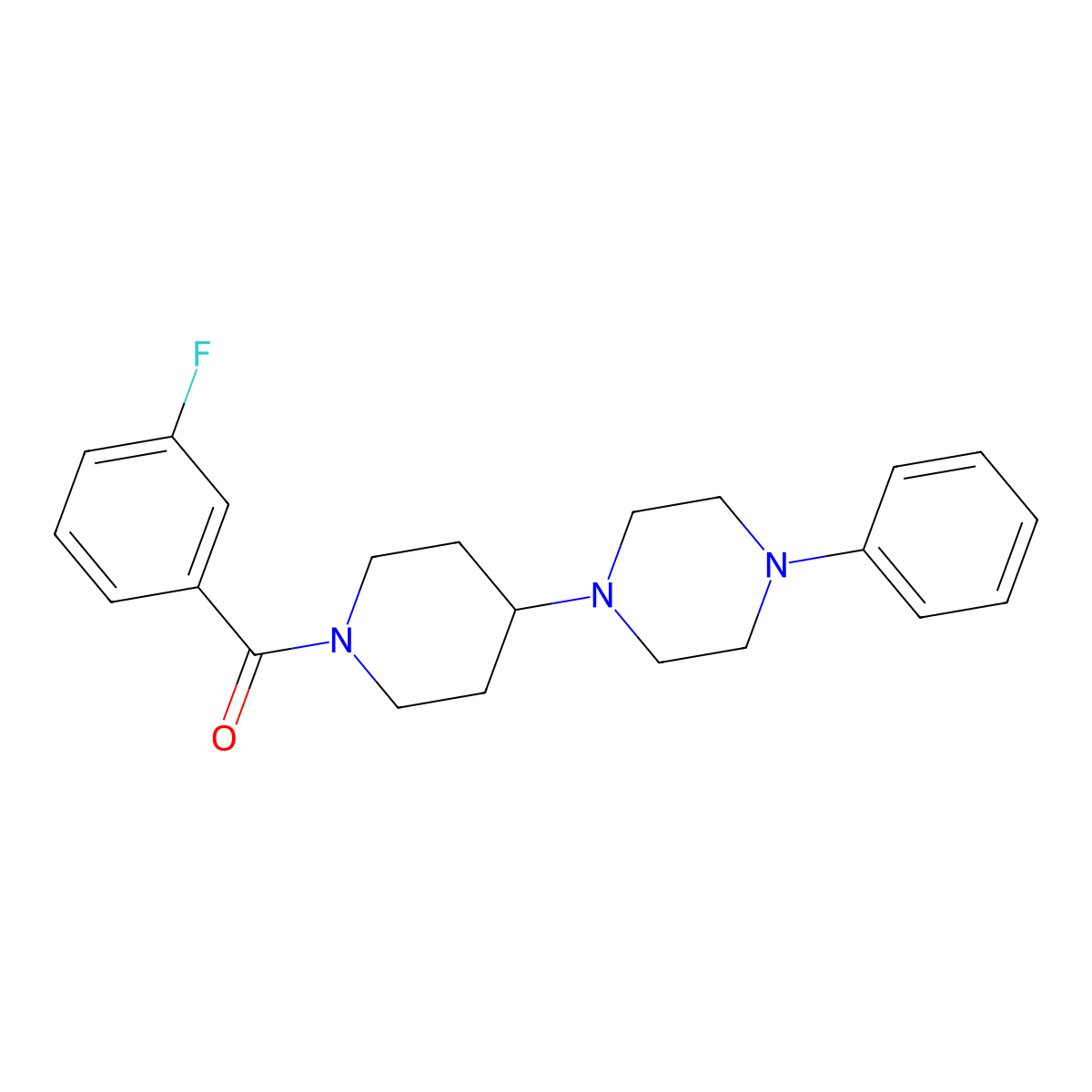 (3-Fluorophenyl)-[4-(4-phenylpiperazin-1-yl)piperidin-1-yl]methanone molecular structure, CAS 500148-07-2