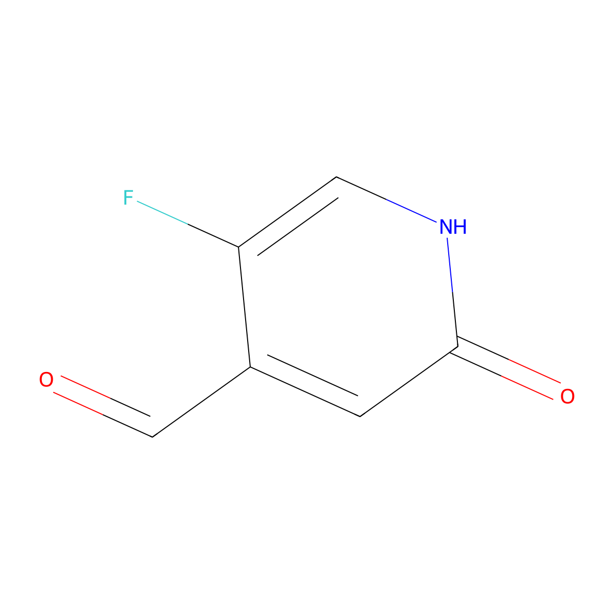 5-Fluoro-2-oxo-1,2-dihydropyridine-4-carbaldehyde molecular structure, CAS 500148-38-9
