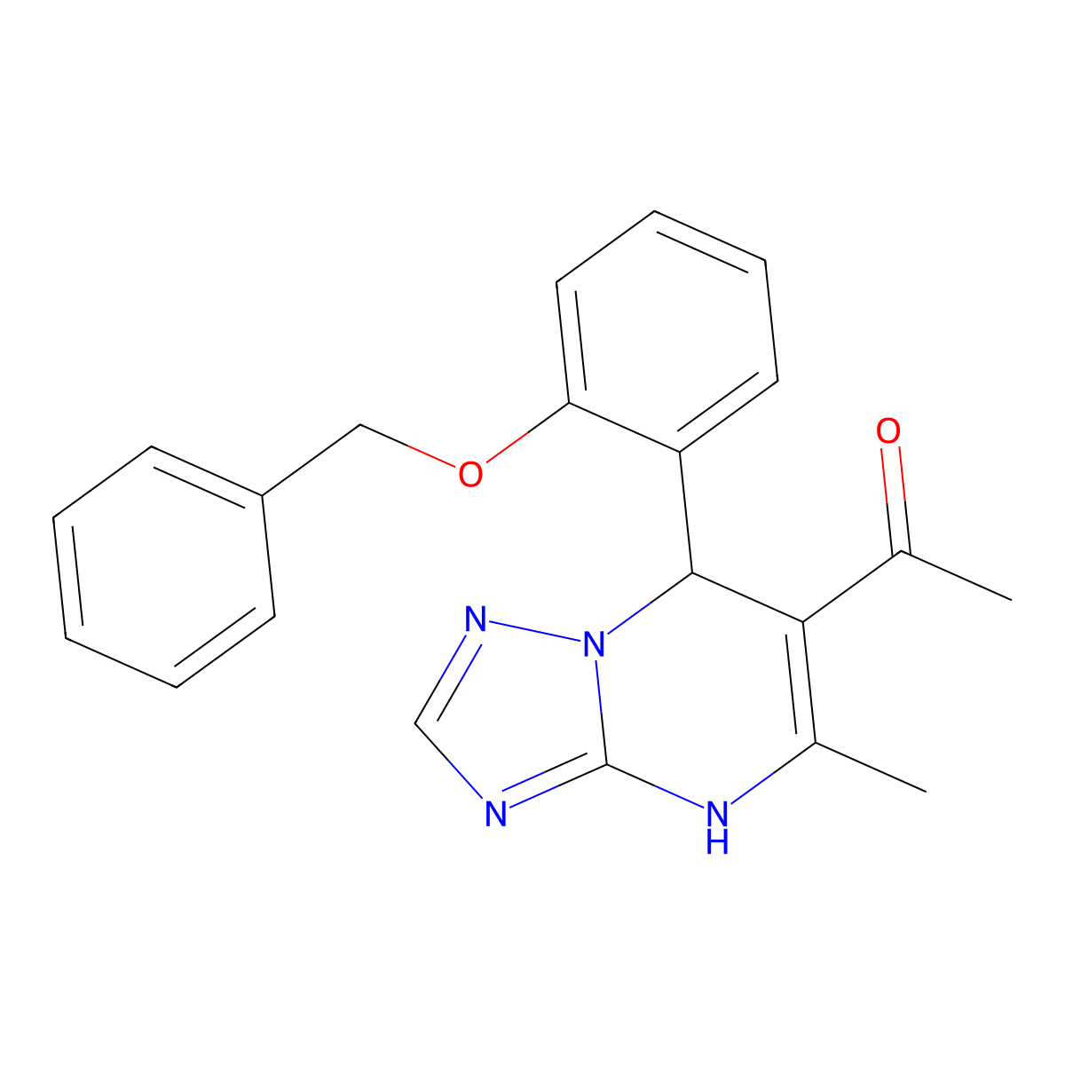 1-{7-[2-(Benzyloxy)phenyl]-5-methyl-4,7-dihydro[1,2,4]triazolo[1,5-a]pyrimidin-6-yl}ethanone molecular structure, CAS 500148-91-4