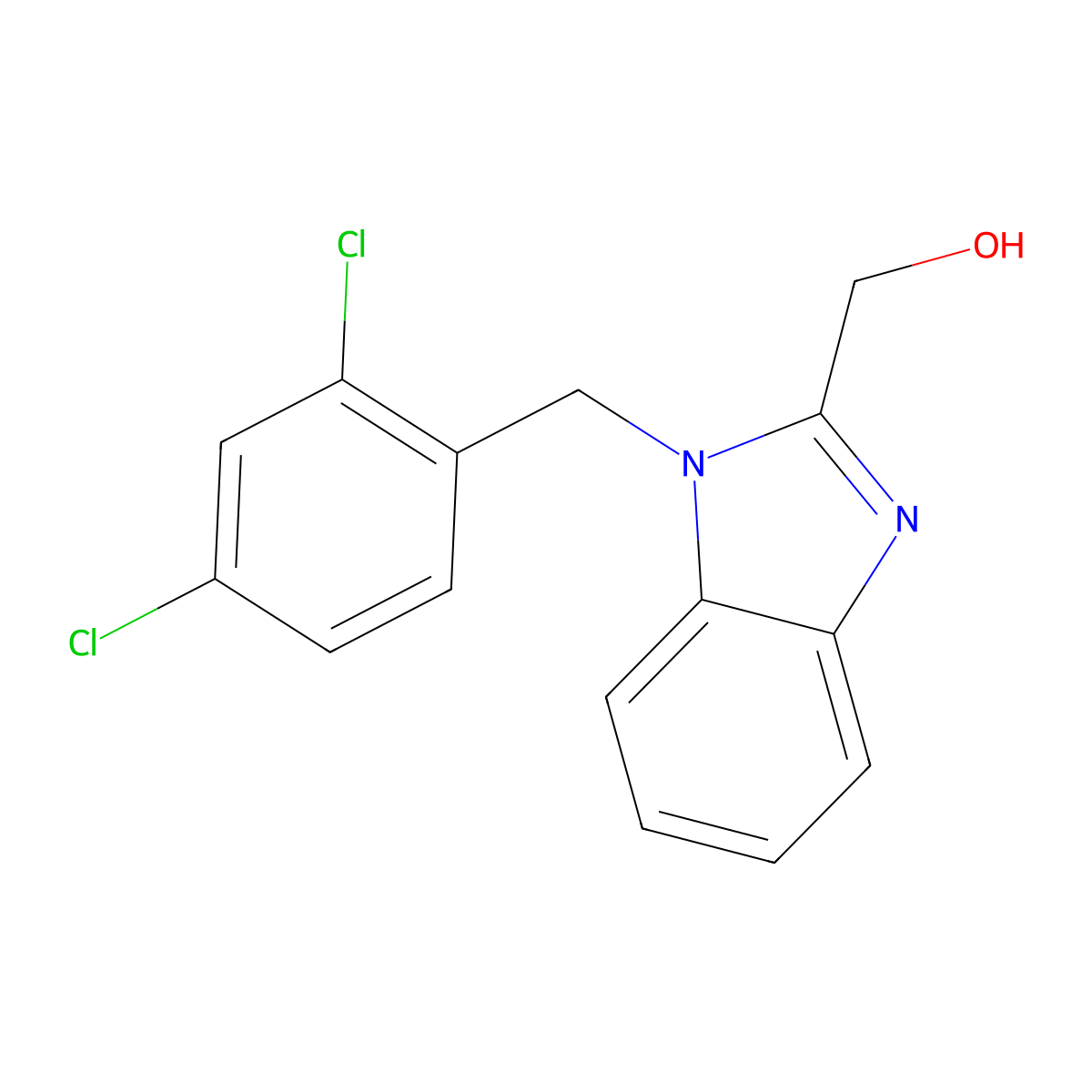 (1-(2,4-dichlorobenzyl)-1H-benzo[d]imidazol-2-yl)methanol molecular structure, CAS 500149-05-3