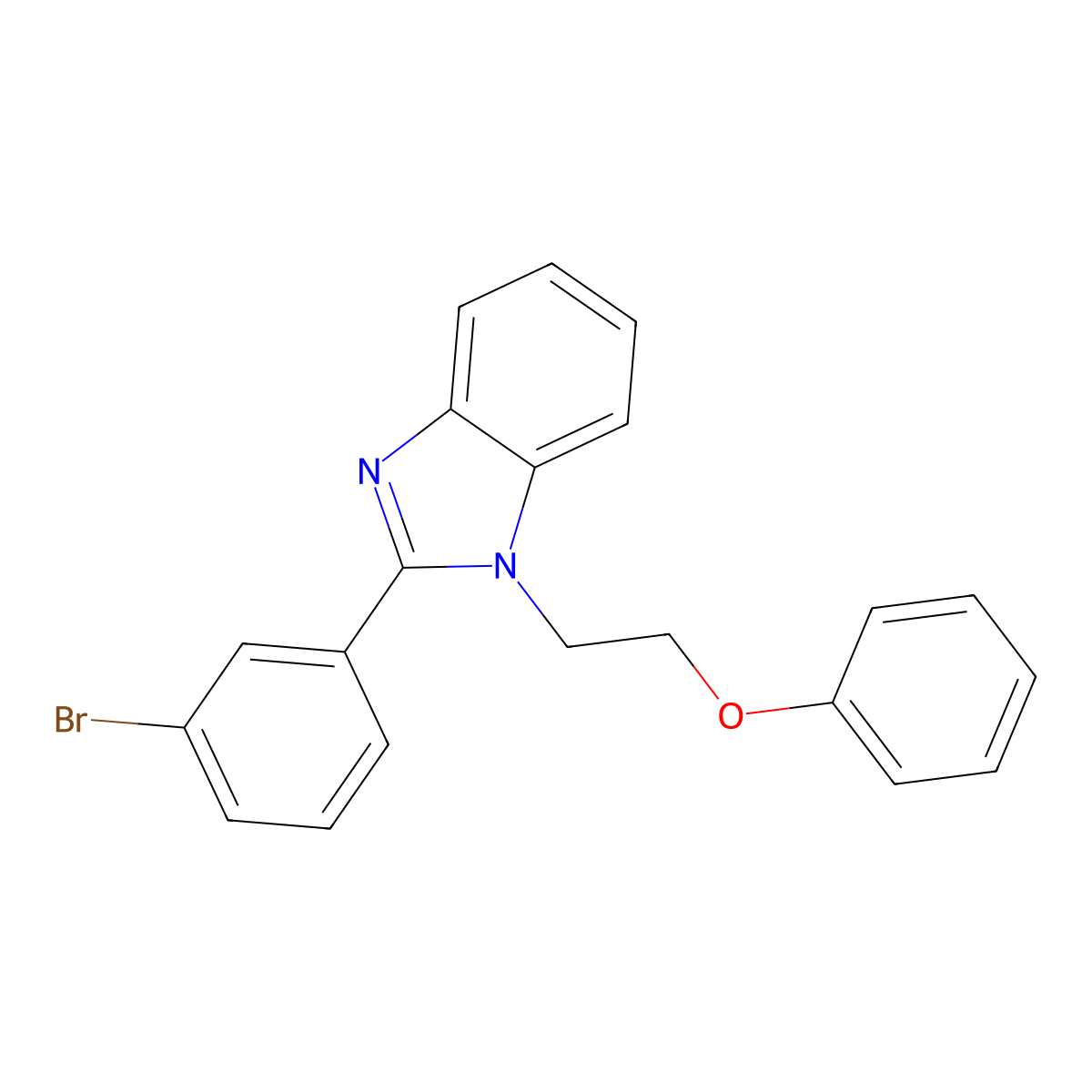 {2-[2-(3-Bromophenyl)benzimidazolyl]ethoxy}benzene molecular structure, CAS 500149-06-4
