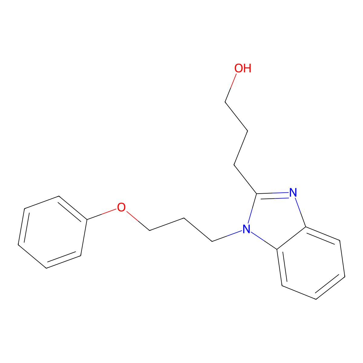 3-[1-(3-Phenoxypropyl)benzimidazol-2-yl]propan-1-ol molecular structure, CAS 500149-07-5