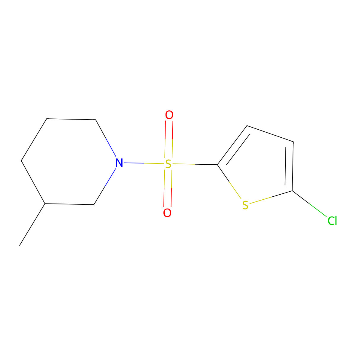1-(5-Chloro-thiophene-2-sulfonyl)-3-methyl-piperidine molecular structure, CAS 500149-12-2