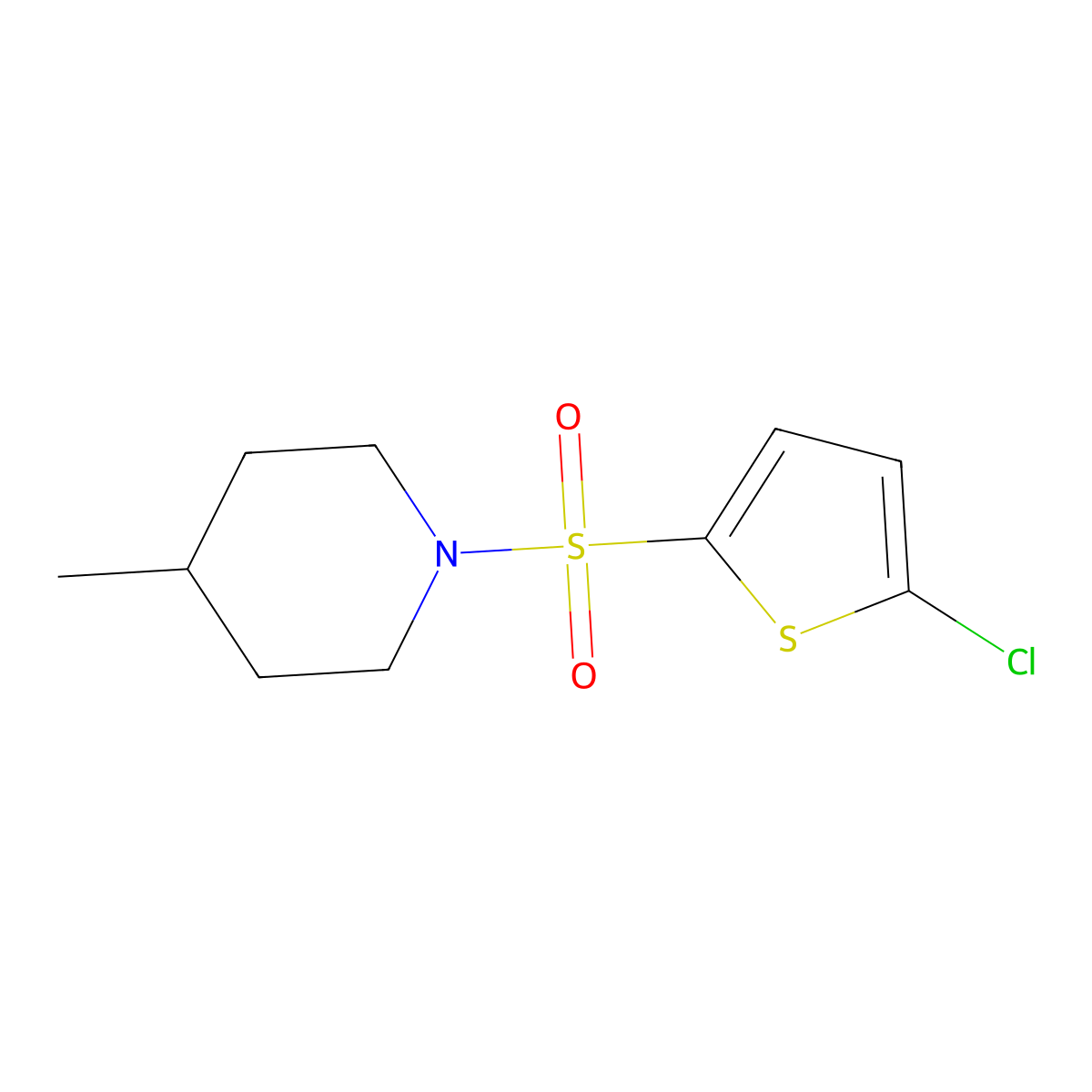 5-Chloro-2-[(4-methylpiperidyl)sulfonyl]thiophene molecular structure, CAS 500149-13-3