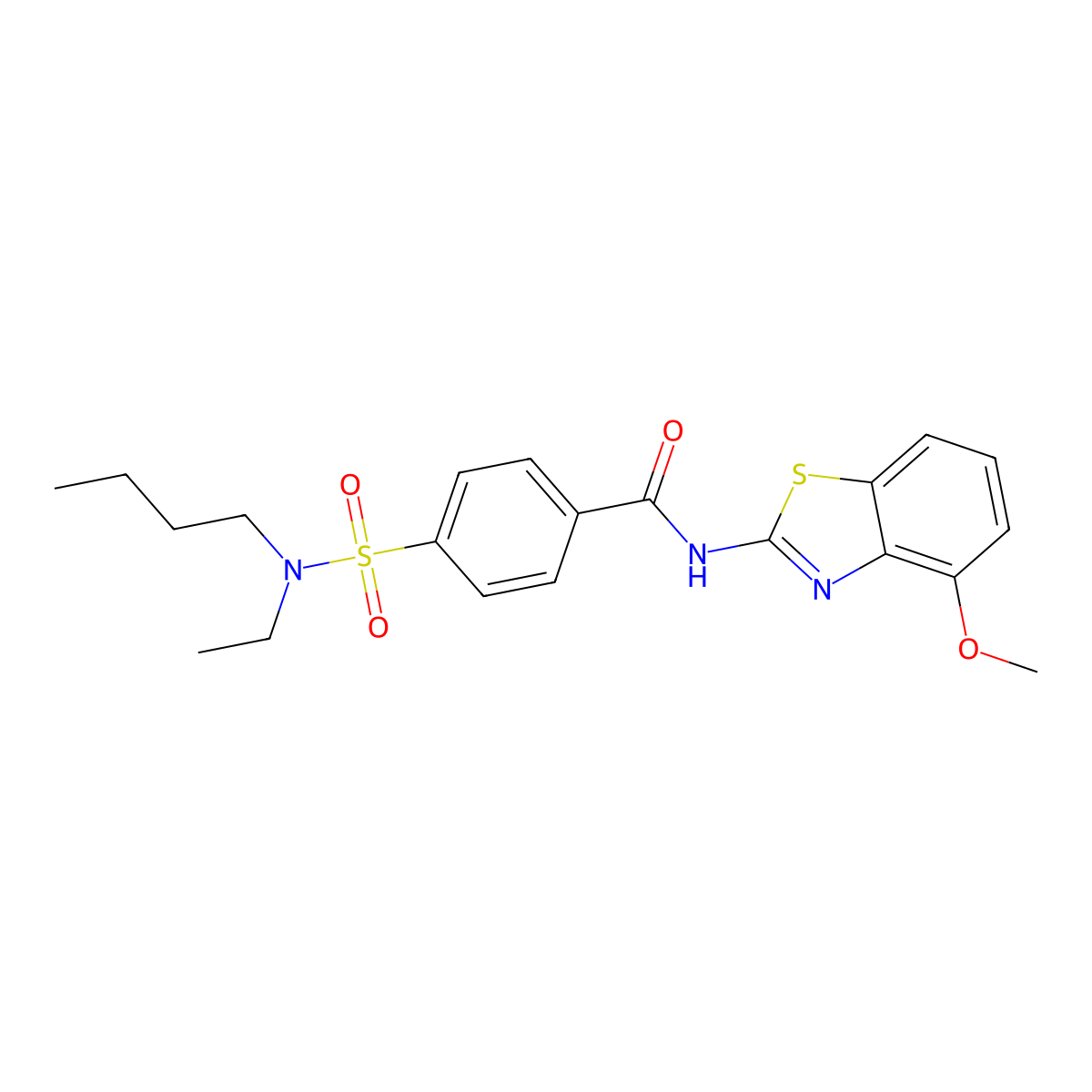 4-[butyl(ethyl)sulfamoyl]-N-(4-methoxy-1,3-benzothiazol-2-yl)benzamide molecular structure, CAS 500149-35-9
