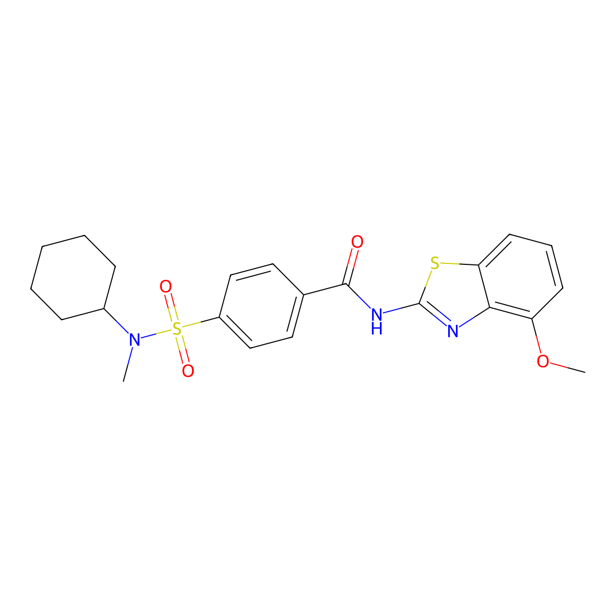 4-[cyclohexyl(methyl)sulfamoyl]-N-(4-methoxy-1,3-benzothiazol-2-yl)benzamide molecular structure, CAS 500149-37-1