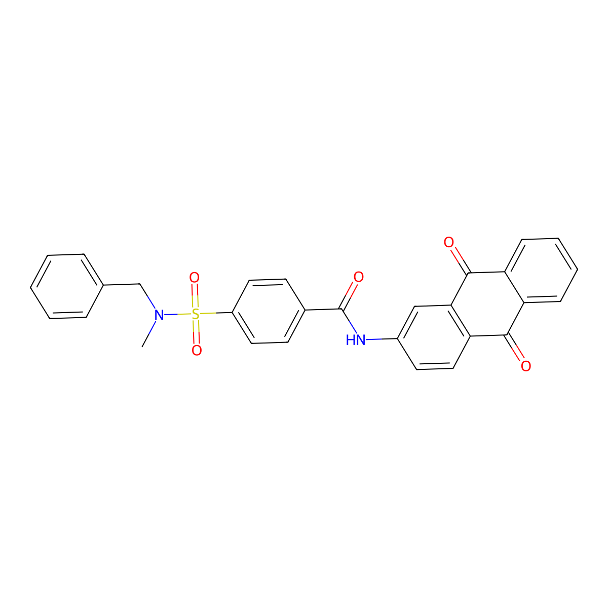 4-(N-benzyl-N-methylsulfamoyl)-N-(9,10-dioxo-9,10-dihydroanthracen-2-yl)benzamide molecular structure, CAS 500149-58-6