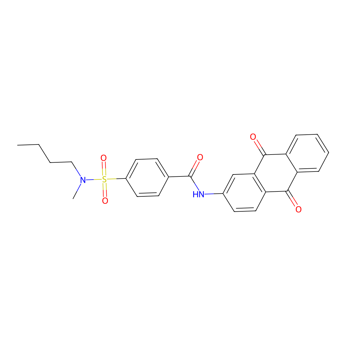 4-[butyl(methyl)sulfamoyl]-N-(9,10-dioxoanthracen-2-yl)benzamide molecular structure, CAS 500149-60-0
