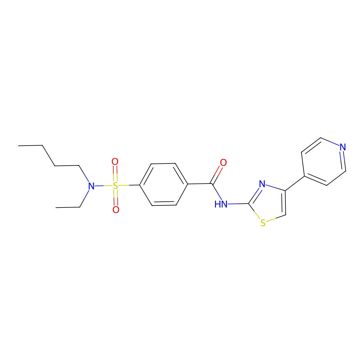 4-(N-butyl-N-ethylsulfamoyl)-N-(4-(pyridin-4-yl)thiazol-2-yl)benzamide molecular structure, CAS 500149-63-3