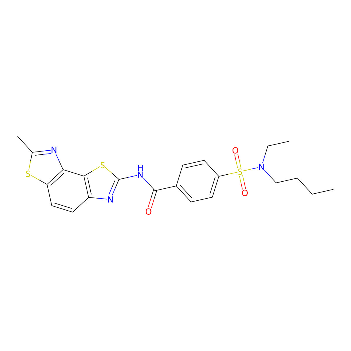 4-[butyl(ethyl)sulfamoyl]-N-(7-methyl-[1,3]thiazolo[5,4-e][1,3]benzothiazol-2-yl)benzamide molecular structure, CAS 500149-68-8