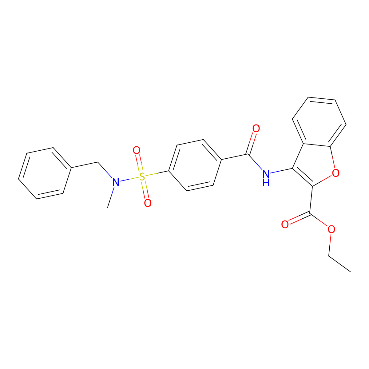 ethyl 3-(4-(N-benzyl-N-methylsulfamoyl)benzamido)benzofuran-2-carboxylate molecular structure, CAS 500149-78-0