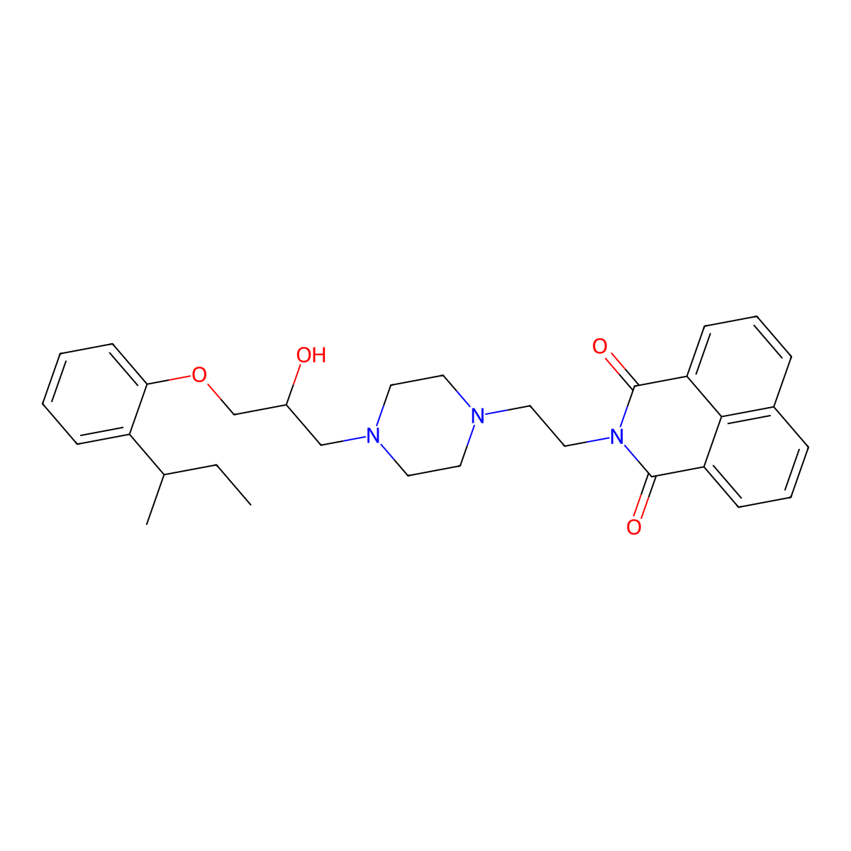 2-[2-[4-[3-(2-Butan-2-ylphenoxy)-2-hydroxypropyl]piperazin-1-yl]ethyl]benzo[de]isoquinoline-1,3-dione molecular structure, CAS 500149-82-6